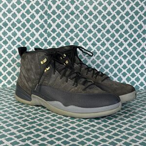 Nike Air Jordan 12 Retro Dark Grey 2017 130690-005 Triple Grey Gold DS Size 15